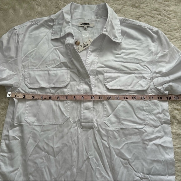 Madewell Top Utility Long-Sleeve Popover Shirt Pockets White S NWT New - Picture 10 of 12